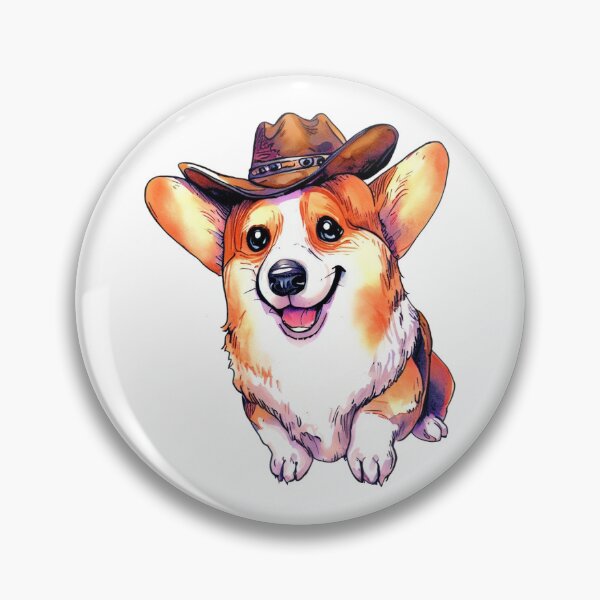 Item preview, Cowboy Corgi! Adorable Cheerful Corgi Dog Wearing a Cowboy Hat  designed and sold by Bookwyrm-Bazaar.