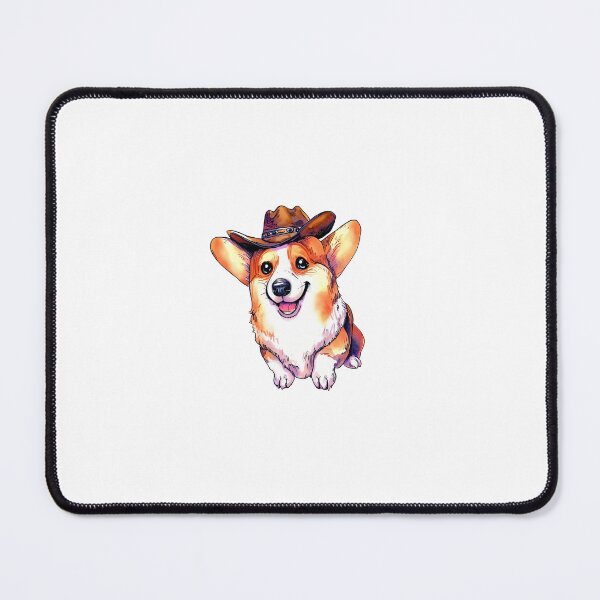 Item preview, Cowboy Corgi! Adorable Cheerful Corgi Dog Wearing a Cowboy Hat  designed and sold by Bookwyrm-Bazaar.