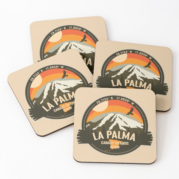 Item preview, La Palma Volcano Canary Islands, Spain Volcanic Eruption Retro Vintage Badge designed and sold by mountainfad.