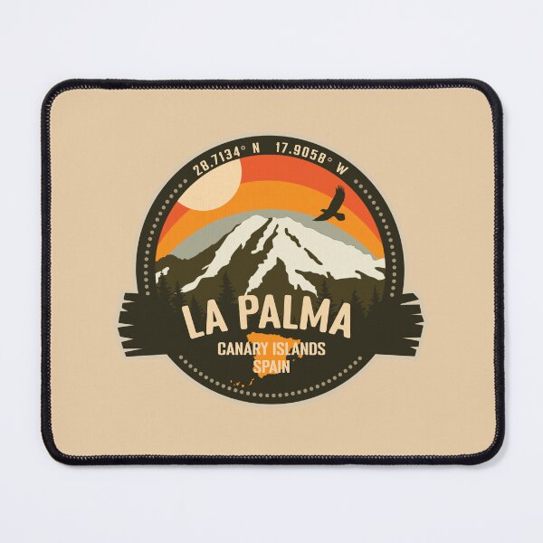 Item preview, La Palma Volcano Canary Islands, Spain Volcanic Eruption Retro Vintage Badge designed and sold by mountainfad.