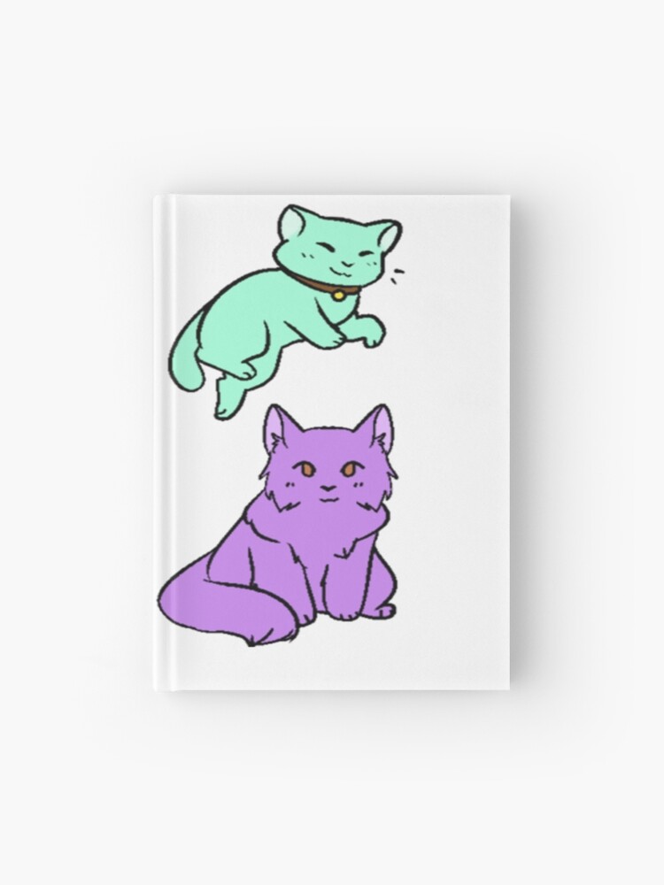 Cute Anime Cat Drawing Hardcover Journal By Anachan Redbubble
