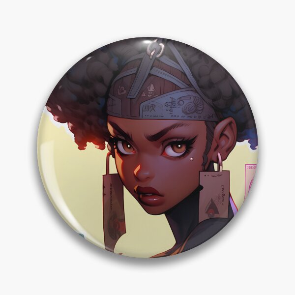 Item preview, Soft Cyberpunk anime black girl 4- tech noir designed and sold by octoboobs.