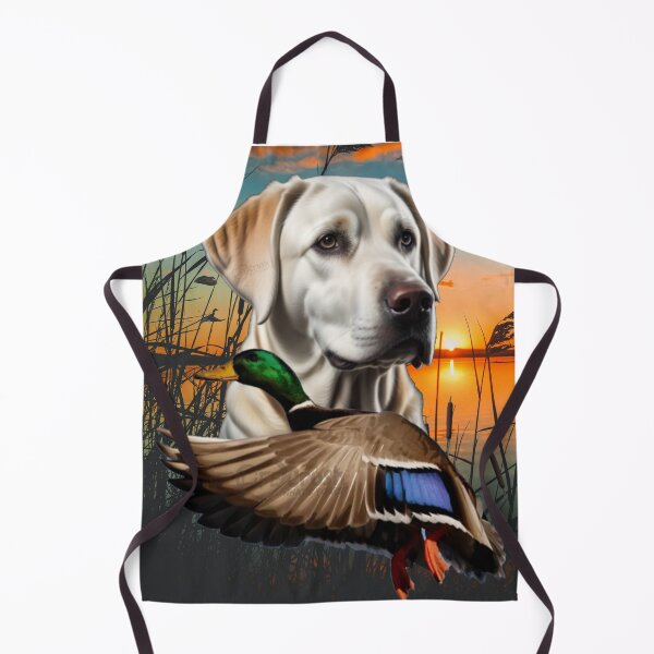 Item preview, White Labrador Retriever and Flying Mallard Sunrise Duck Hunt Design designed and sold by LifeCrush.