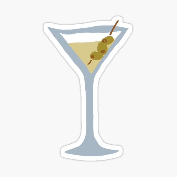 Martini Glass Spilling Out Sticker