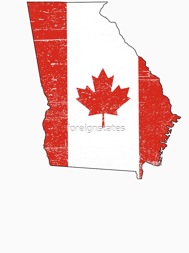 Thumbnail 7 of 7, Classic T-Shirt, Canada flag and Georgia outline shape design designed and sold by foreignstates.