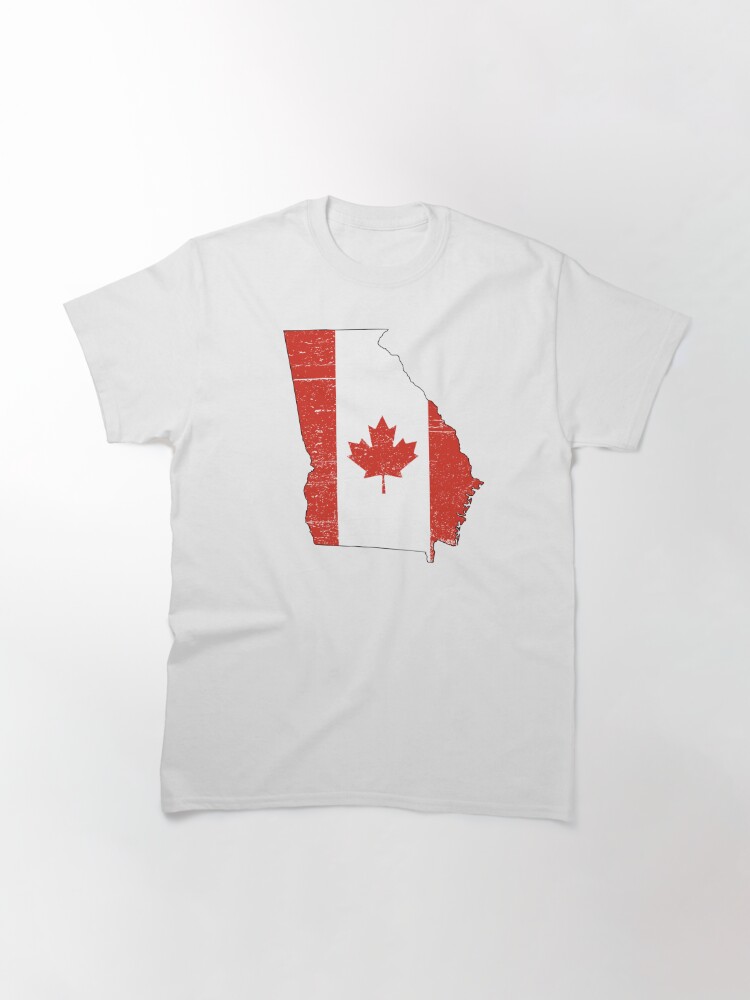 Thumbnail 2 of 7, Classic T-Shirt, Canada flag and Georgia outline shape design  designed and sold by foreignstates.