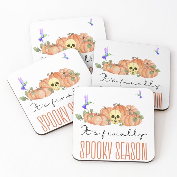 Item preview, Halloween Design - Skulls with Pumpkins and hummingbird - It's Finally the Spooky Season designed and sold by Carola-art.