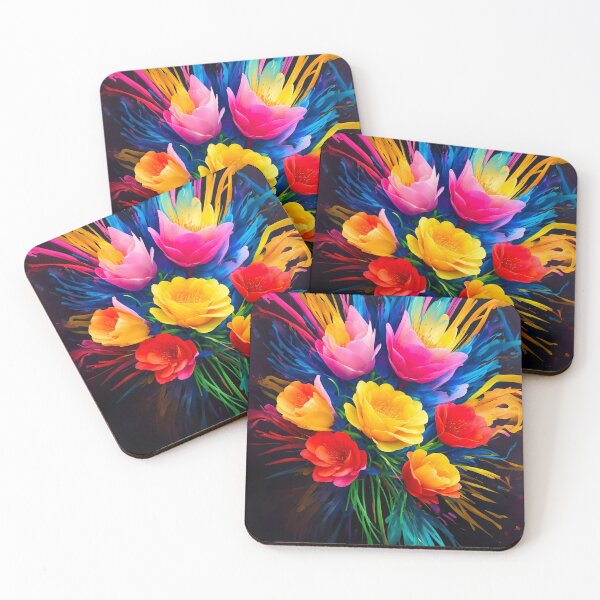 Item preview, Neon Rainbow Blooms designed and sold by redtrendy.