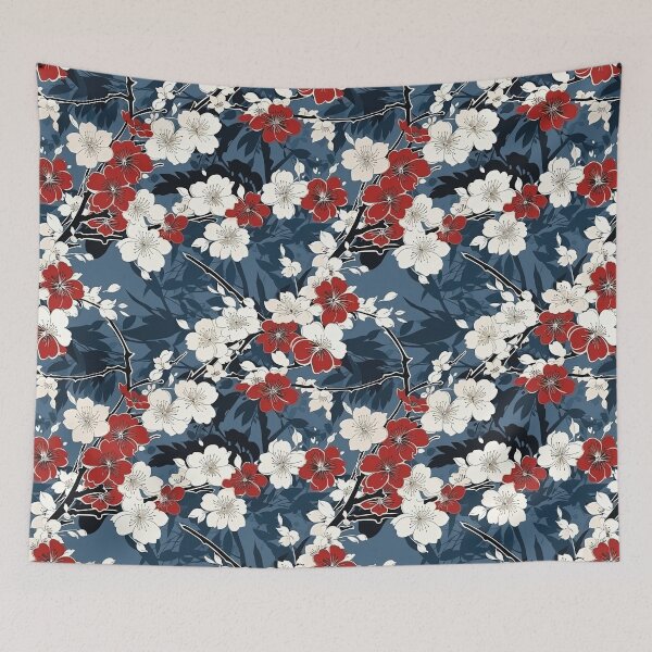 Item preview, Flor de Sakura roja y blanca designed and sold by HatiDesign.