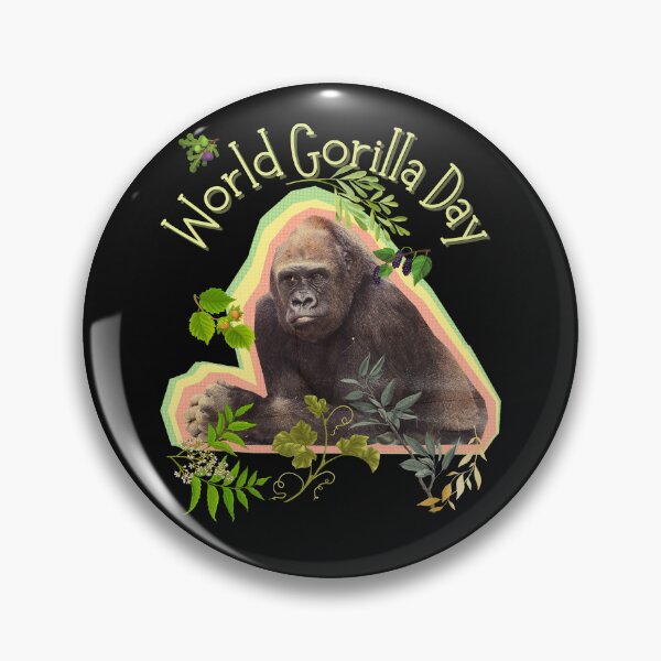 Artikelvorschau, Buntes Design zum Schutz der Gorillas am Weltgorillatag entworfen und verkauft von EarthArtDesigns.