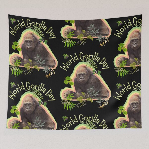 Artikelvorschau, Buntes Design zum Schutz der Gorillas am Weltgorillatag entworfen und verkauft von EarthArtDesigns.