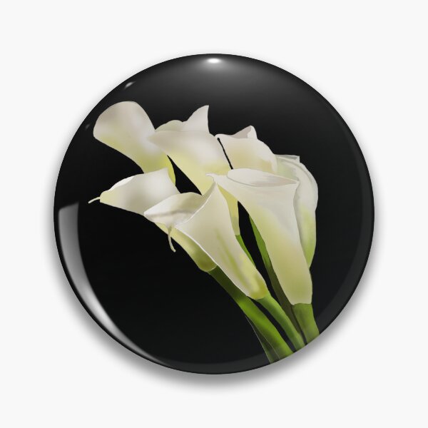 Item preview, White Flowers with Green Stems on Black designed and sold by designs-by-ann.