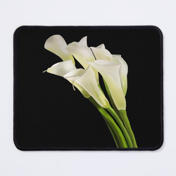 Item preview, White Flowers with Green Stems on Black designed and sold by designs-by-ann.