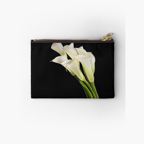 Item preview, White Flowers with Green Stems on Black designed and sold by designs-by-ann.