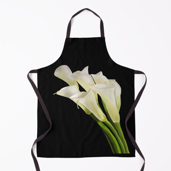 Item preview, White Flowers with Green Stems on Black designed and sold by designs-by-ann.