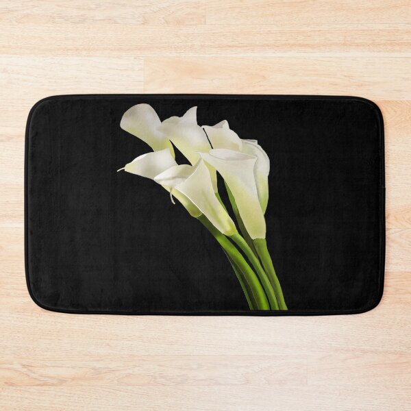 Item preview, White Flowers with Green Stems on Black designed and sold by designs-by-ann.