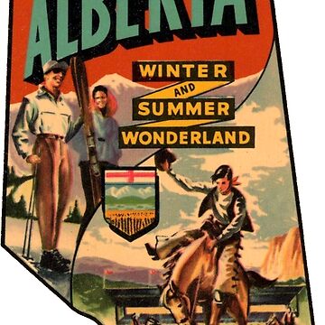 Artwork thumbnail, Alberta AB Canada Vintage Travel Decal by hilda74