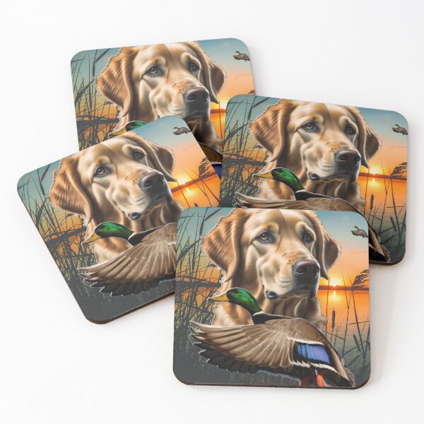 Item preview, Golden Retriever and Flying Mallard Sunrise Duck Hunt Design designed and sold by LifeCrush.