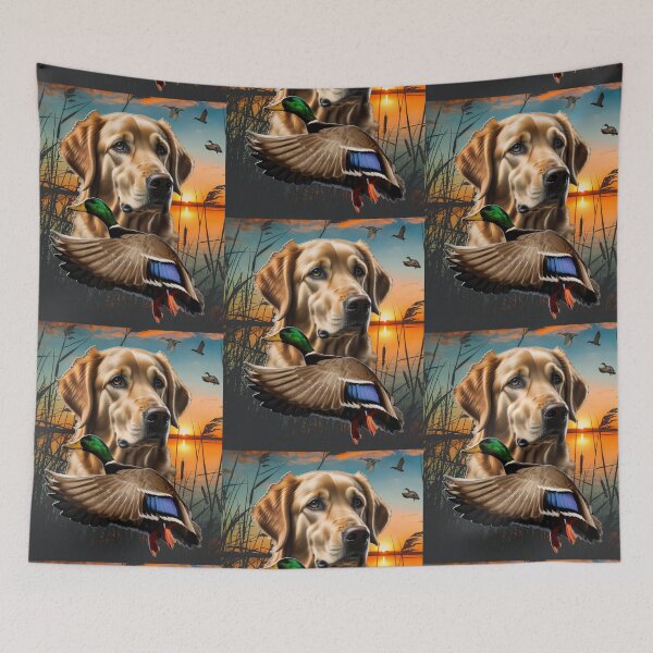 Item preview, Golden Retriever and Flying Mallard Sunrise Duck Hunt Design designed and sold by LifeCrush.