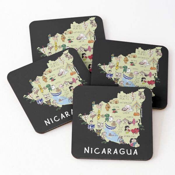 Item preview, Nicaragua map, black background designed and sold by Claustronautas.