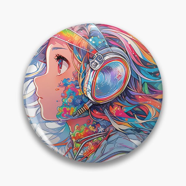 Item preview, Beautiful Abstract Rainbow Space Pilot Anime Girl designed and sold by bubblegoth.