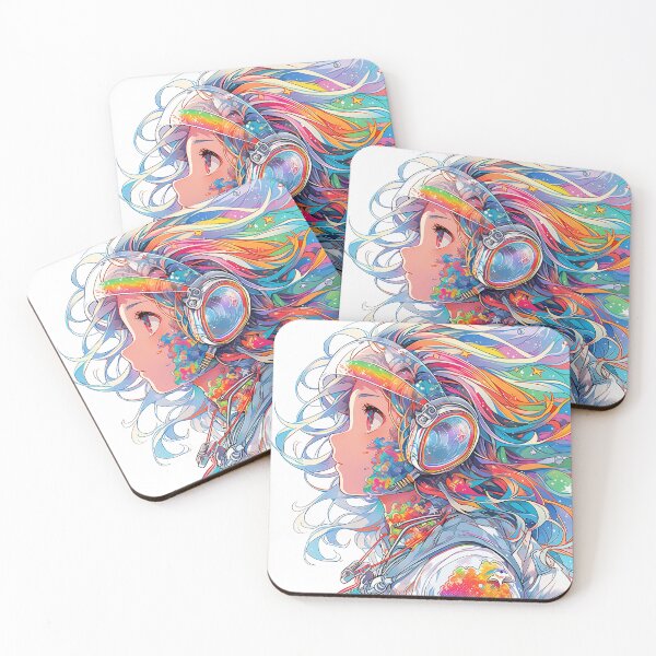 Item preview, Beautiful Abstract Rainbow Space Pilot Anime Girl designed and sold by bubblegoth.