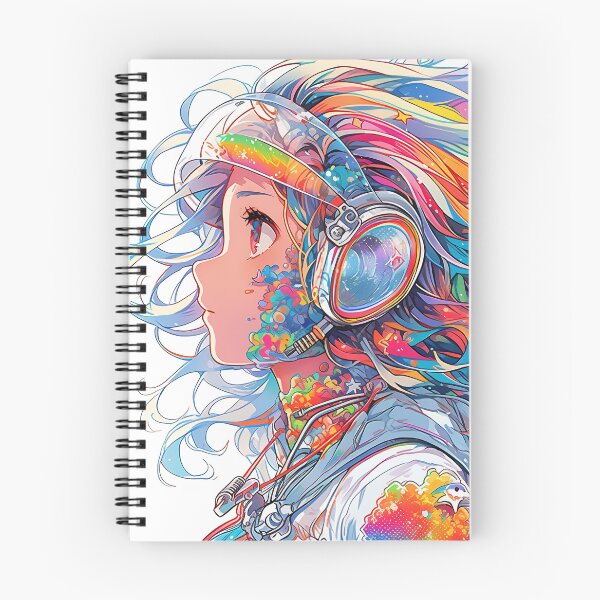 Item preview, Beautiful Abstract Rainbow Space Pilot Anime Girl designed and sold by bubblegoth.