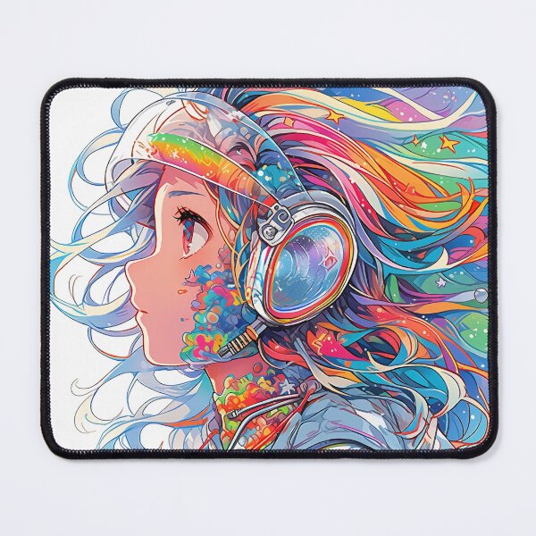 Item preview, Beautiful Abstract Rainbow Space Pilot Anime Girl designed and sold by bubblegoth.