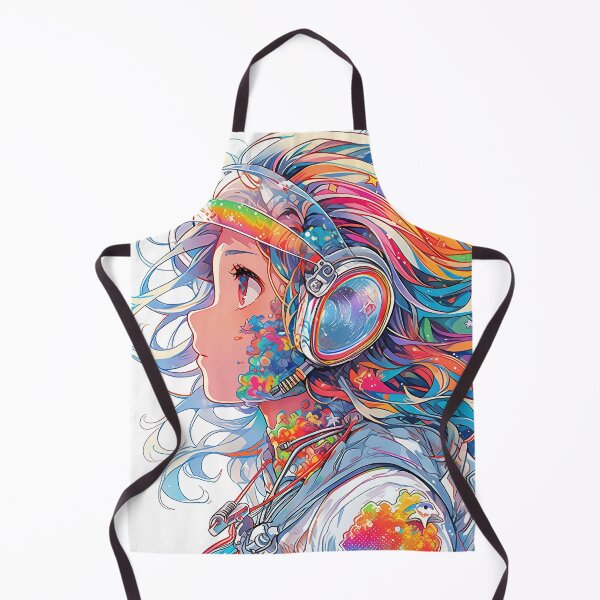 Item preview, Beautiful Abstract Rainbow Space Pilot Anime Girl designed and sold by bubblegoth.