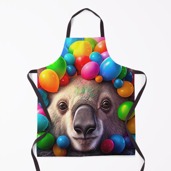 Item preview, An adorable grey baby koala covered in balloons designed and sold by ArtPrintPal.