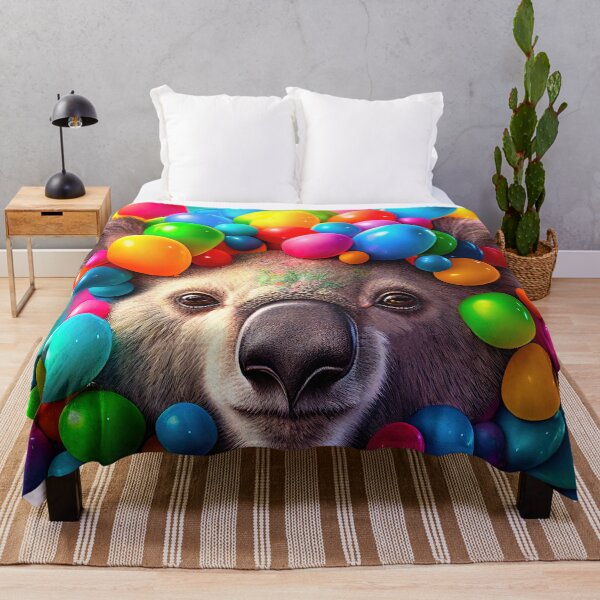 Item preview, An adorable grey baby koala covered in balloons designed and sold by ArtPrintPal.