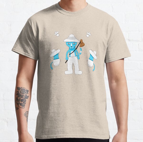  Vintage Smurf University Graduate Graphic T Shirt Men