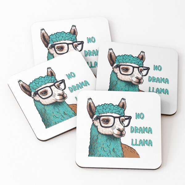 Item preview, Cute llama with glasses. No drama, llama. designed and sold by Anastasiia Yurevych.