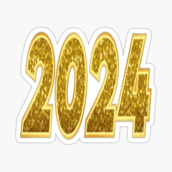 Sticker for Sale avec l'œuvre « Bonne année 2024 à venir » de l'artiste  shoppypod