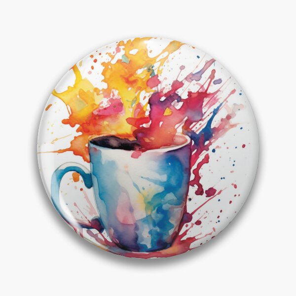 Item preview, Coffee Cup Watercolor Painting designed and sold by ColorsByNatasha.
