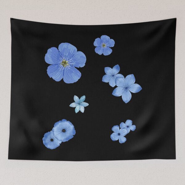 Item preview, Little blue flowers designed and sold by Mateusz Majcherek.