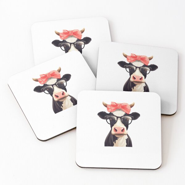 Item preview, Black Comic Cow With Sunglasses Red Bow Tie designed and sold by sbachstroem.