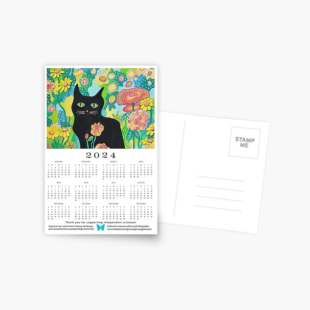 2024 Calendar Art Print Cats Blowing Bubbles Art Print for Sale