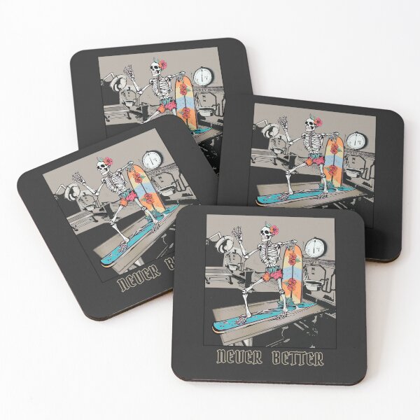 Item preview, surfer skeleton at the Morgue Halloween graphic designed and sold by AnneGrayArt.