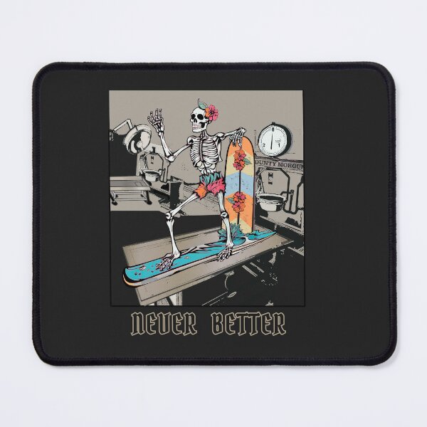 Item preview, surfer skeleton at the Morgue Halloween graphic designed and sold by AnneGrayArt.