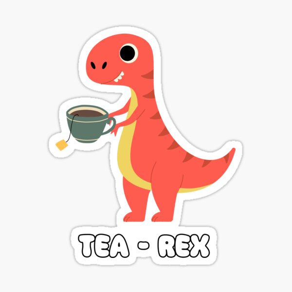 'Tea-Rex' Illustration Sticker