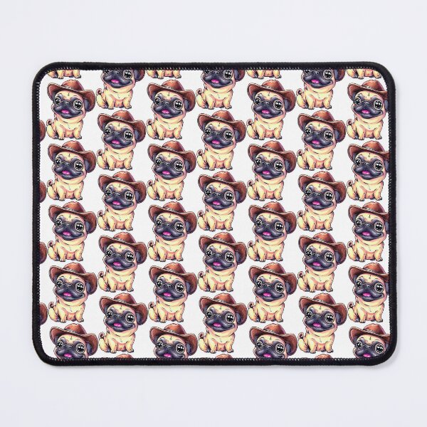 Item preview, Cowboy Pug! Adorable Cheerful Pug Dog Wearing a Cowboy Hat  designed and sold by Bookwyrm-Bazaar.
