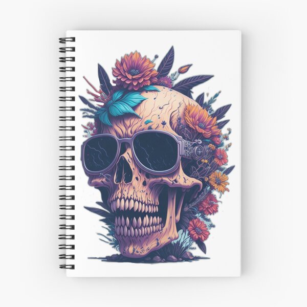 Item preview, Skull with colorful flowers and sunglasses designed and sold by Jra24.