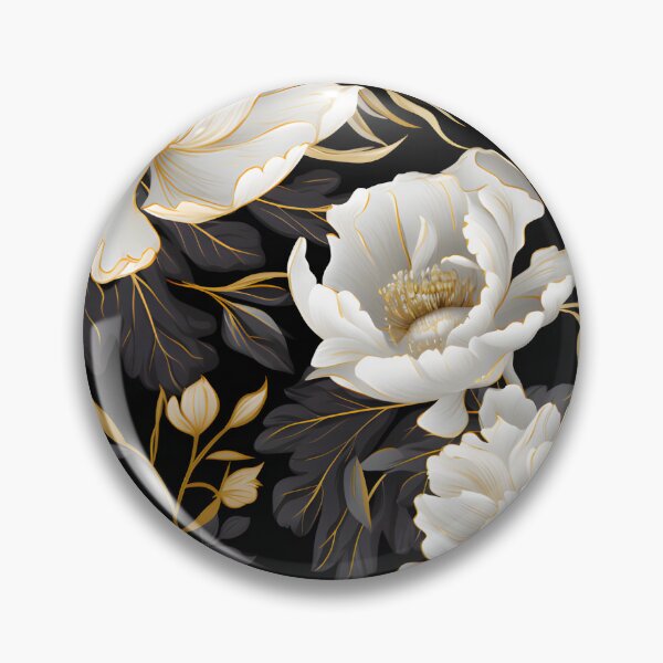 Item preview, Opulent White & Gold Peony Surrounded by Luxurious Leaves designed and sold by Chargepalung.