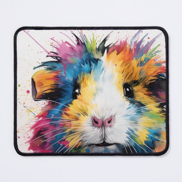 Item preview, Vibrant Watercolor Guinea Pig Splatter Art Print designed and sold by Michelle Moss.