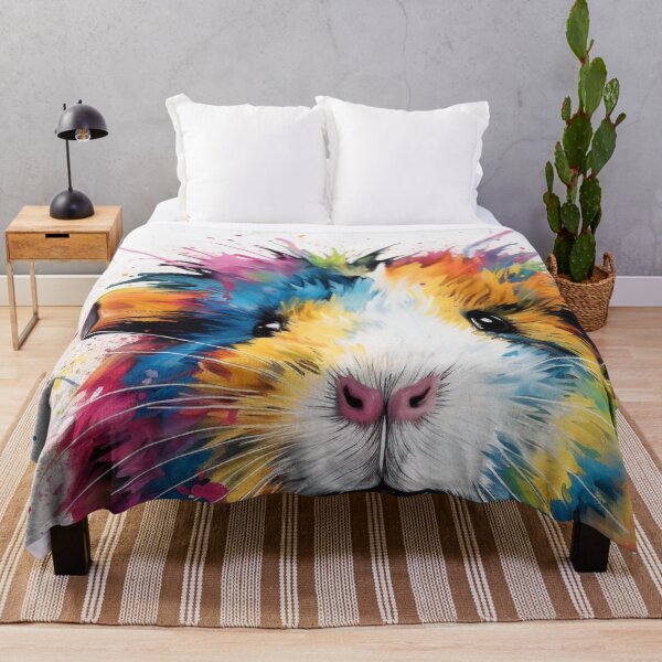 Item preview, Vibrant Watercolor Guinea Pig Splatter Art Print designed and sold by Michelle Moss.