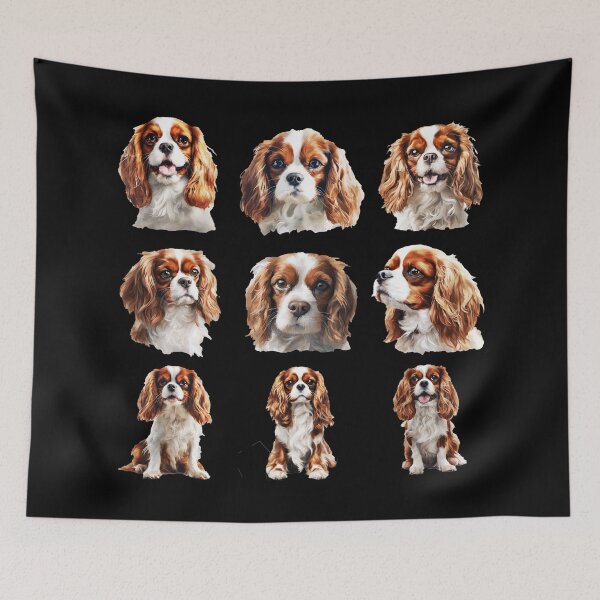 Item preview, Ensemble of Elegance: Nine Cavalier King Charles Spaniels designed and sold by SAS-Designer.