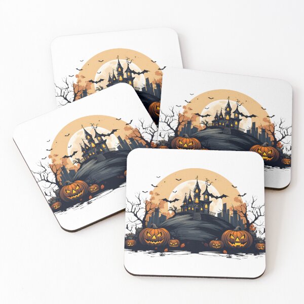 Item preview, Halloween Cartoon Style Haunted House with Bats Sticker and Pumpkin Monster designed and sold by Kevin Lou.
