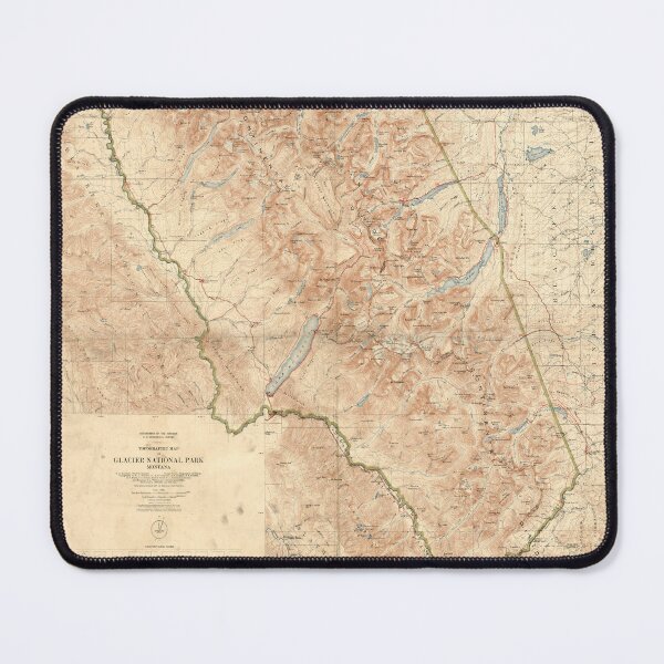 Item preview, Old Glacier National Park Map (1927) Vintage Montana Natural Reserve Atlas designed and sold by BravuraMedia.