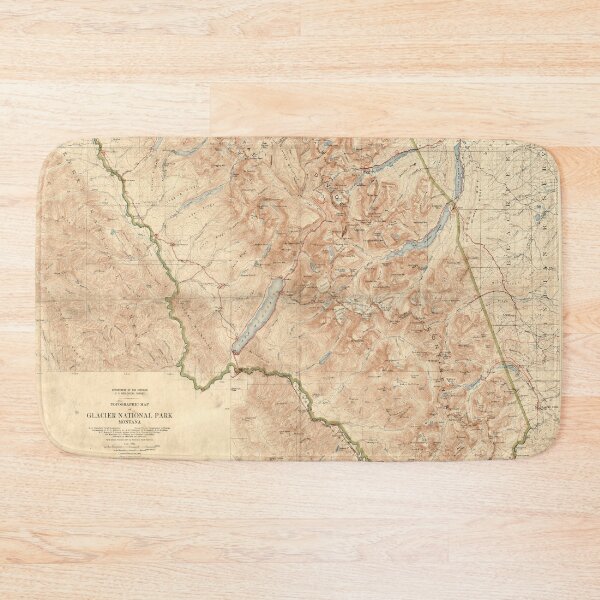 Item preview, Old Glacier National Park Map (1927) Vintage Montana Natural Reserve Atlas designed and sold by BravuraMedia.